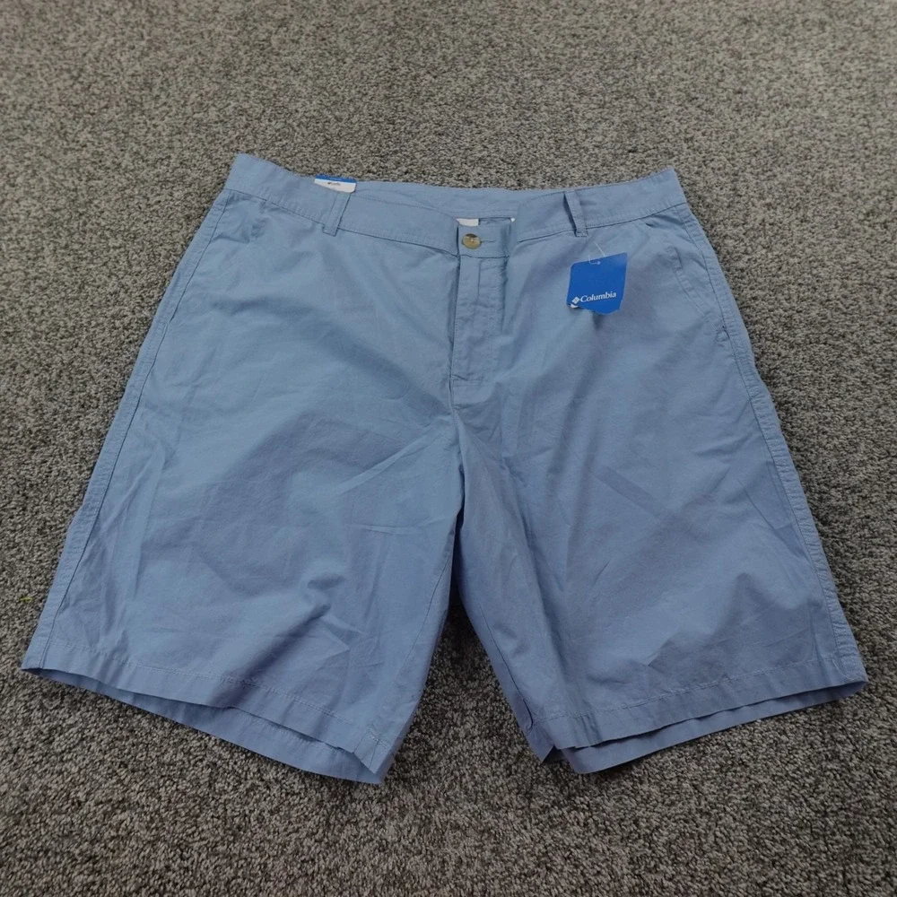 NEW Columbia Shorts Mens 38 Blue Chino‎ Fishing Outdoor Hiking Casual Trail Trek